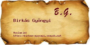 Birkás Gyöngyi névjegykártya